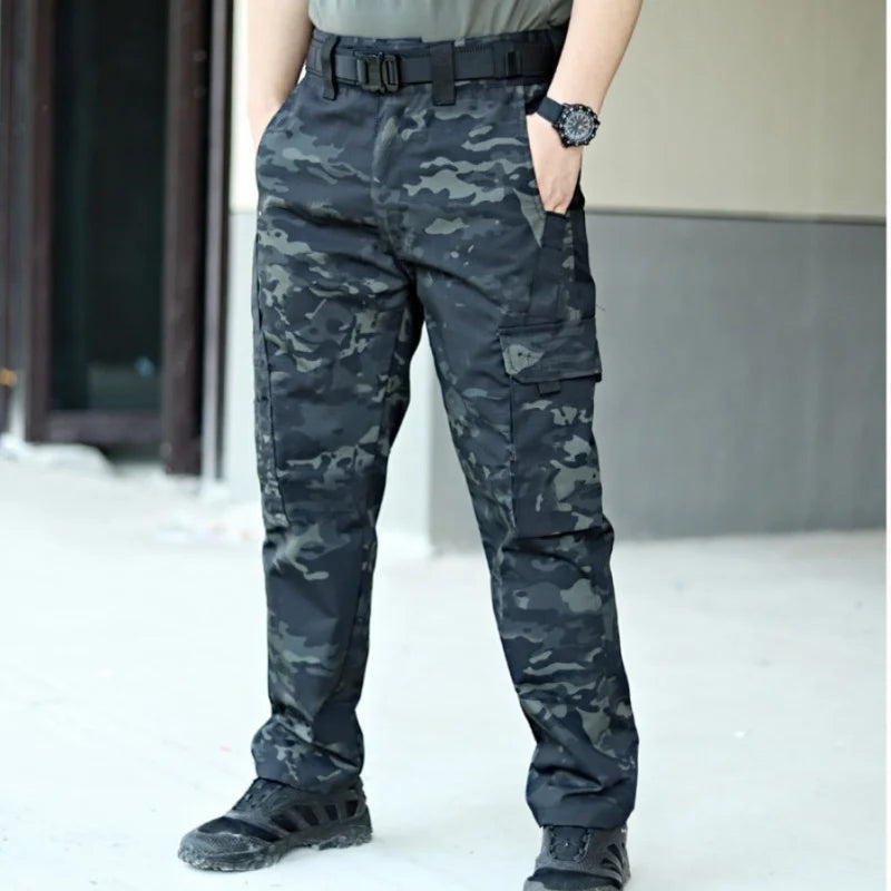 Men's Tactical Cargo Pants – Waterproof Multi-Pocket Combat Trousers