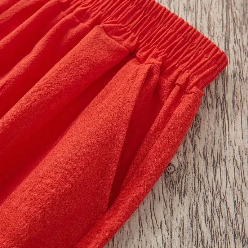 Women's Cotton Linen Harem Pants – Elastic Waist Cropped
