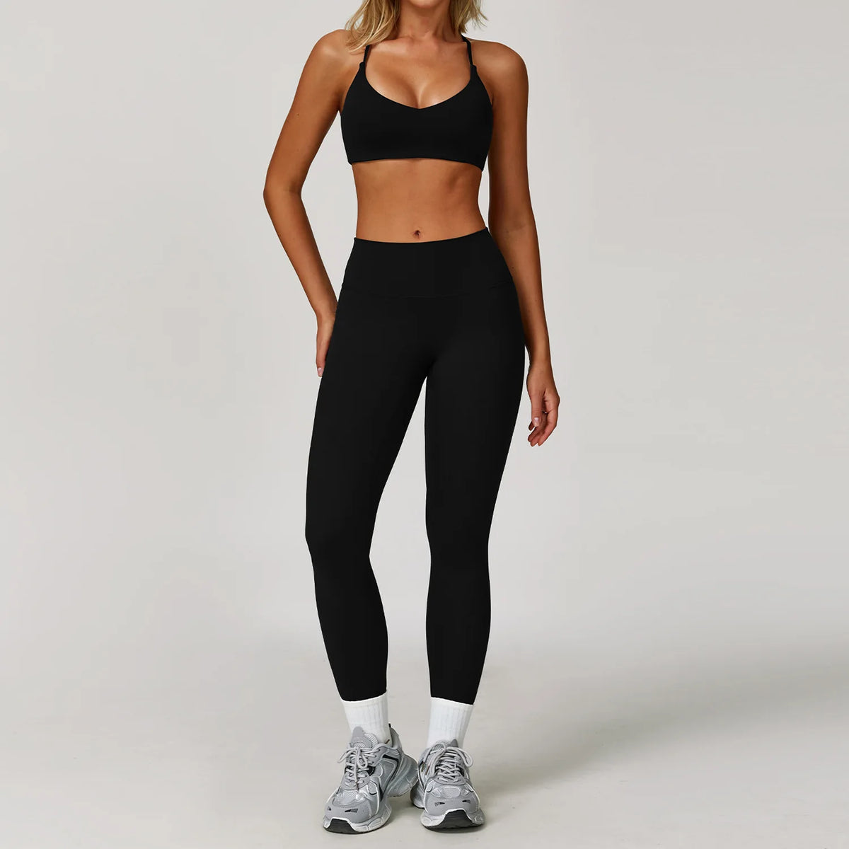 Women's Yoga Set 2-3 Piece Workout Tracksuit with Sports Bra