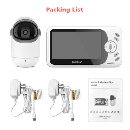 4.3-Inch Video Baby Monitor with Pan-Tilt Camera, Night Vision & Two-Way Audio