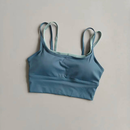 Women's Padded Sports Bra with Double Straps for Yoga & Gym