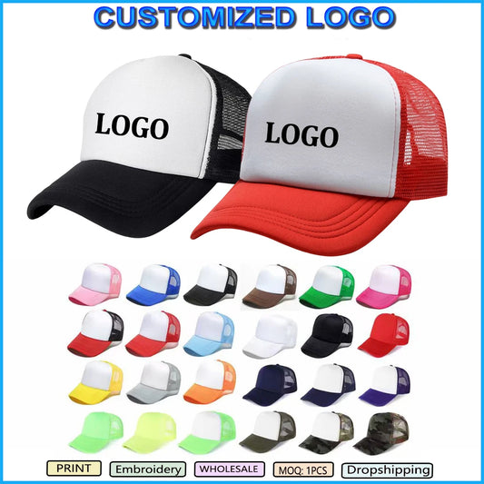 Custom Logo Trucker Mesh Cap – Unisex Adjustable Summer Hat