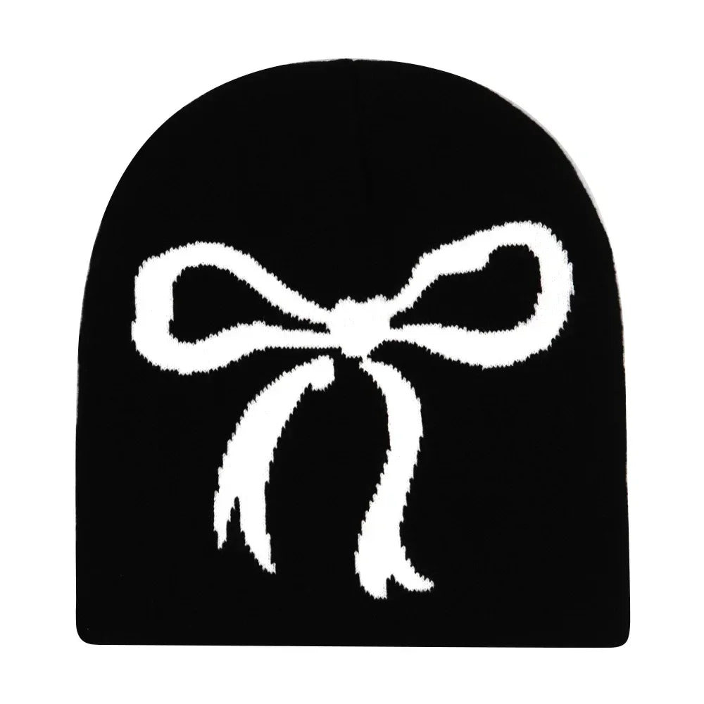 Y2K Letter Print Knit Beanie Hat – Unisex Winter Cap