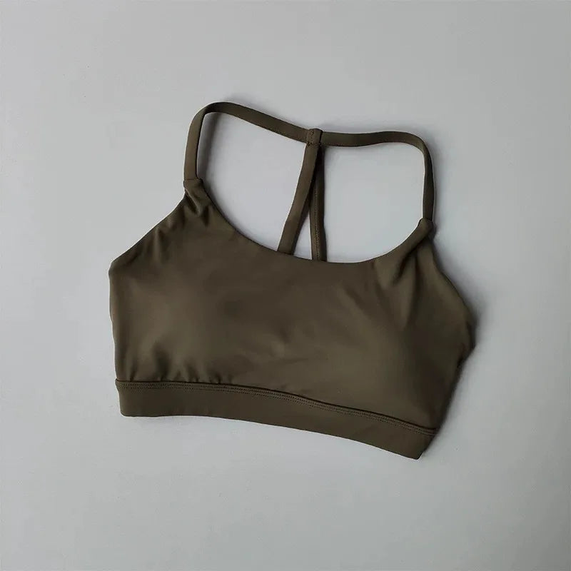 Women's Halter Neck Sports Bra - Thin Strap Yoga Fitness Top