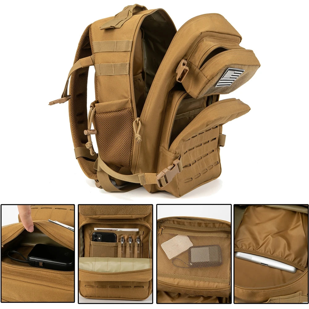 25L Tactical Backpack – MOLLE Gym & Hiking Rucksack for Men & Women