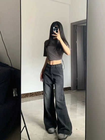 High-Waisted Wide-Leg Jeans for Women – Loose Straight Denim