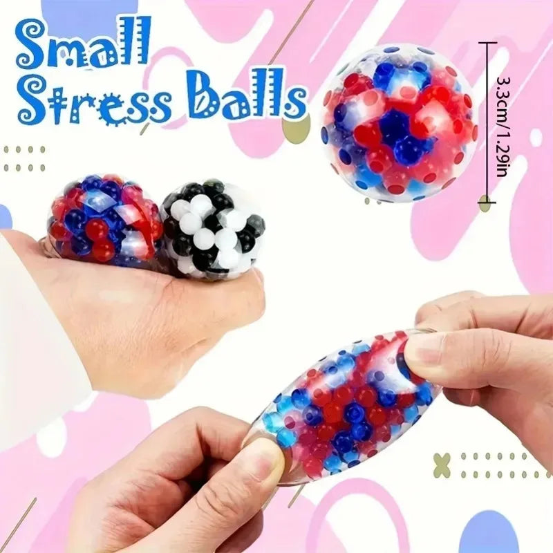 Mini Stress Relief Squeeze Balls – Rainbow Colors, Set of 6