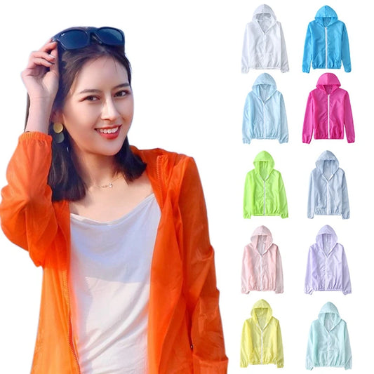 UV Protection Sun Jacket Lightweight Hooded Windbreaker