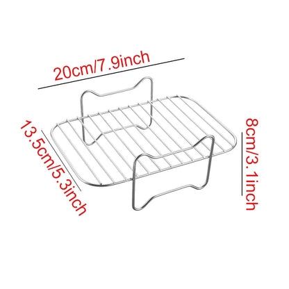 Air Fryer Rack – Stainless Steel Grill & Baking Rack with Skewers