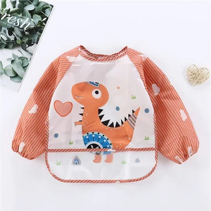 Baby Long Sleeve Waterproof Bib Apron with Pocket – Toddler Art Smock