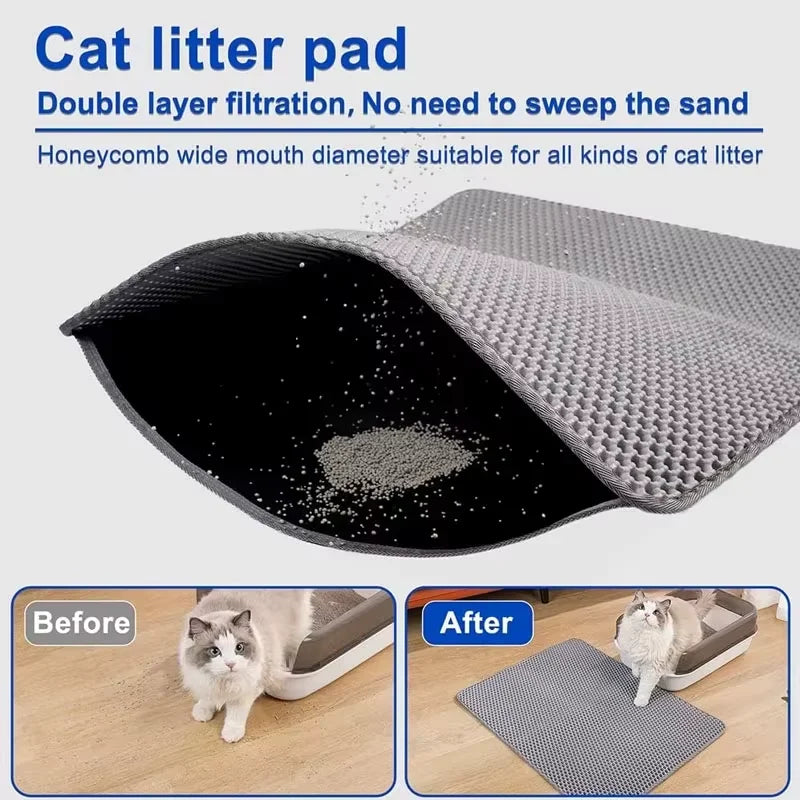 Cat Litter Mat – Double Layer Honeycomb Waterproof Trapping Pad