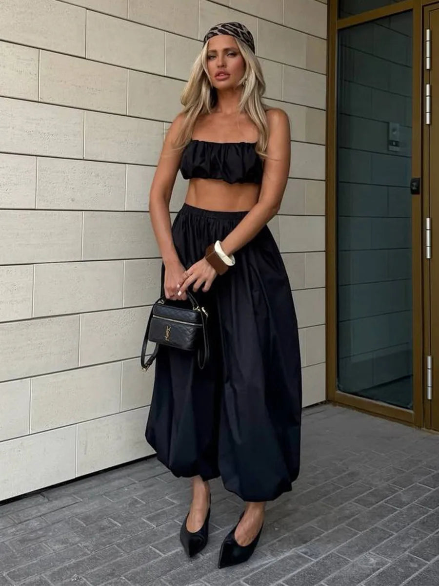 Women's Wide Leg Lantern Pants – Loose Cotton Casual Trousers