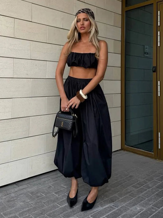 Women's Wide Leg Lantern Pants – Loose Cotton Casual Trousers