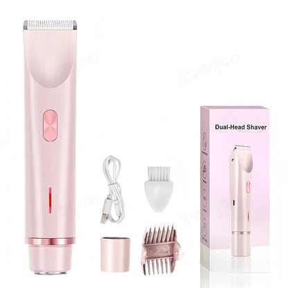 2-in-1 Women's Electric Razor & Bikini Trimmer – Face, Body & Leg Hair Removal