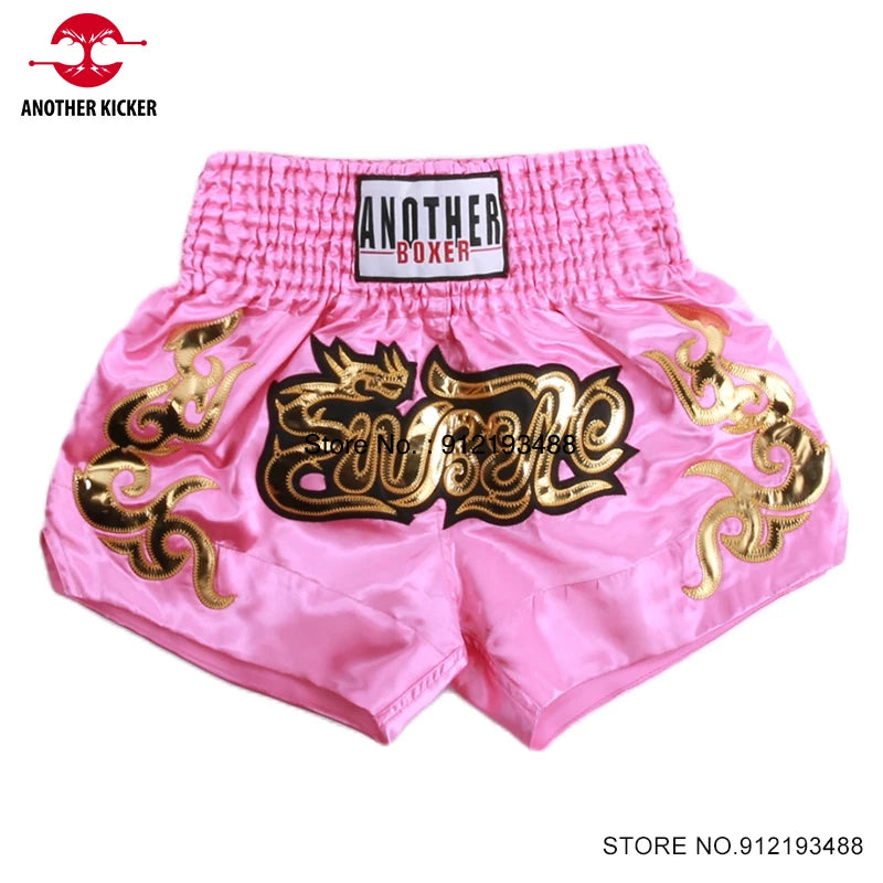 Muay Thai Shorts – Embroidered Kickboxing & Boxing Training Shorts for Men, Women & Kids