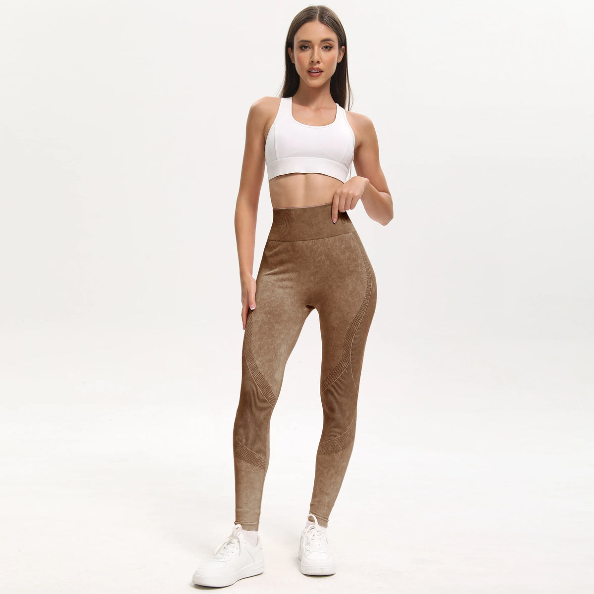 2-Pack High Waist Butt Lifting Yoga Leggings – Side Cutout Lace-Up