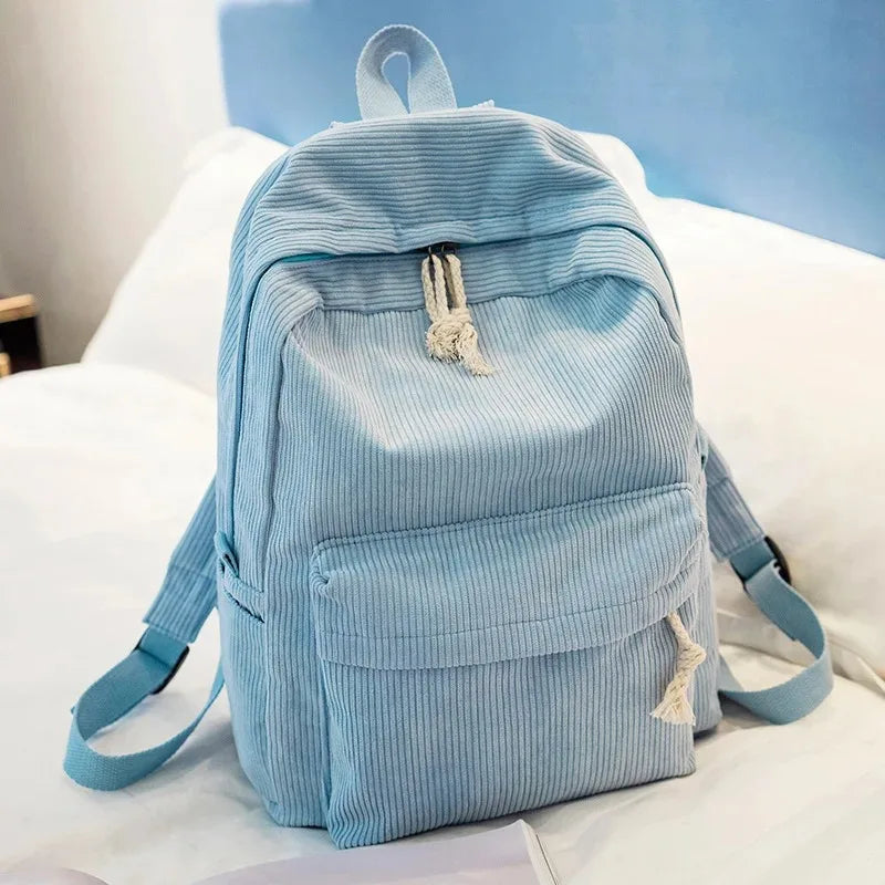 Personalized Kids Corduroy Backpack – Embroidered Name School Bag