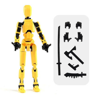 3D Printed Multi-Jointed Robot Action Figure – Full Articulation with Accessories