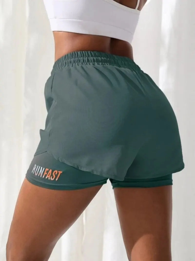 2-in-1 Running Shorts Women – High Waist with Built-In Liner