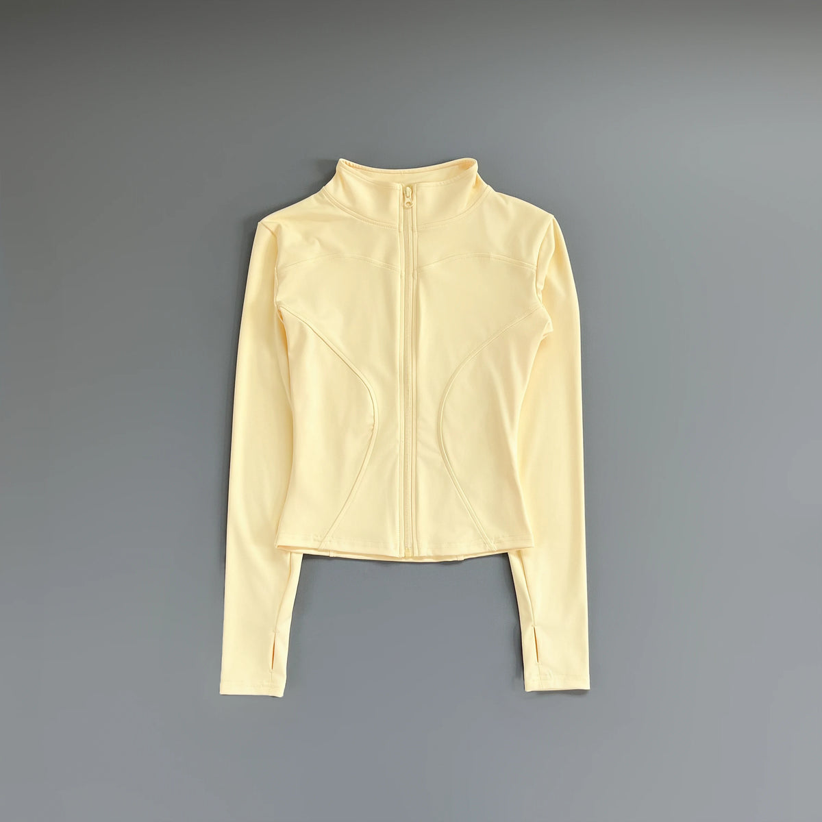 Women's Slim-Fit Zip-Up Athletic Jacket – Long Sleeve Running & Yoga Top