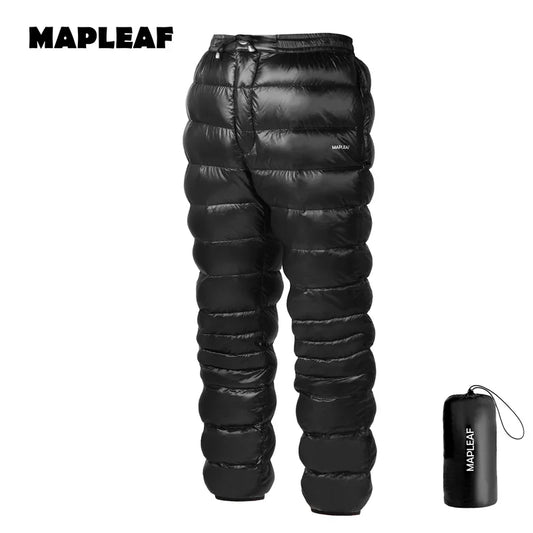 Mapleaf Down Pants – 800FP Ultralight Warm Winter Trousers, Windproof & Waterproof