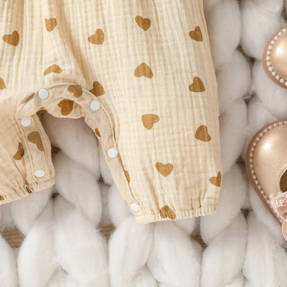 Baby Girl Leopard Print Ruffle Romper with Bow Detail