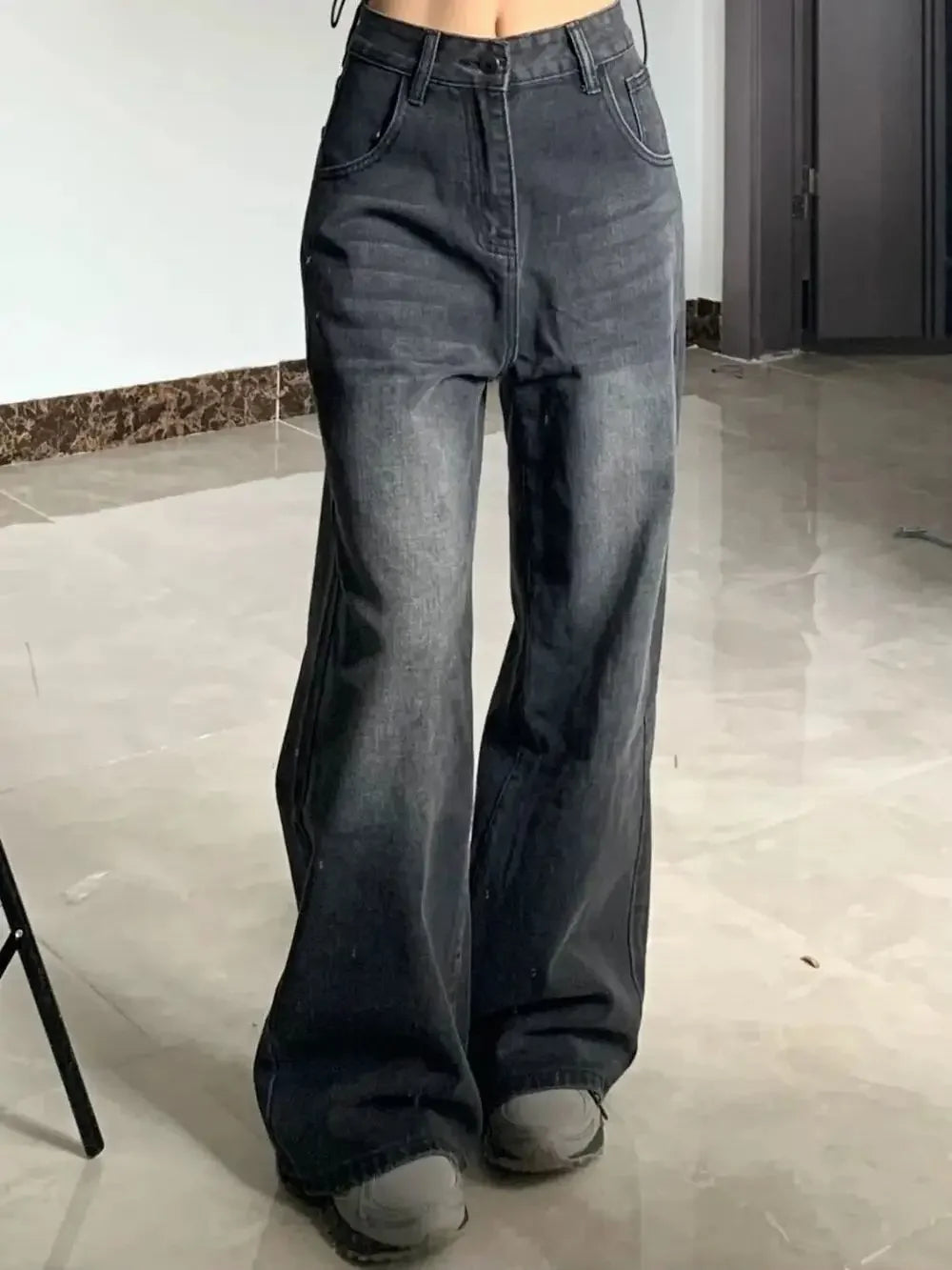 High-Waisted Wide-Leg Jeans for Women – Loose Straight Denim