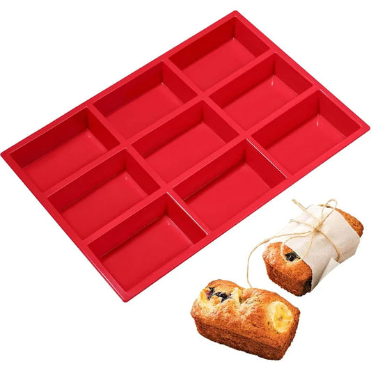 Silicone Mini Loaf Pan – 9-Cavity Non-Stick Bread Baking Mold