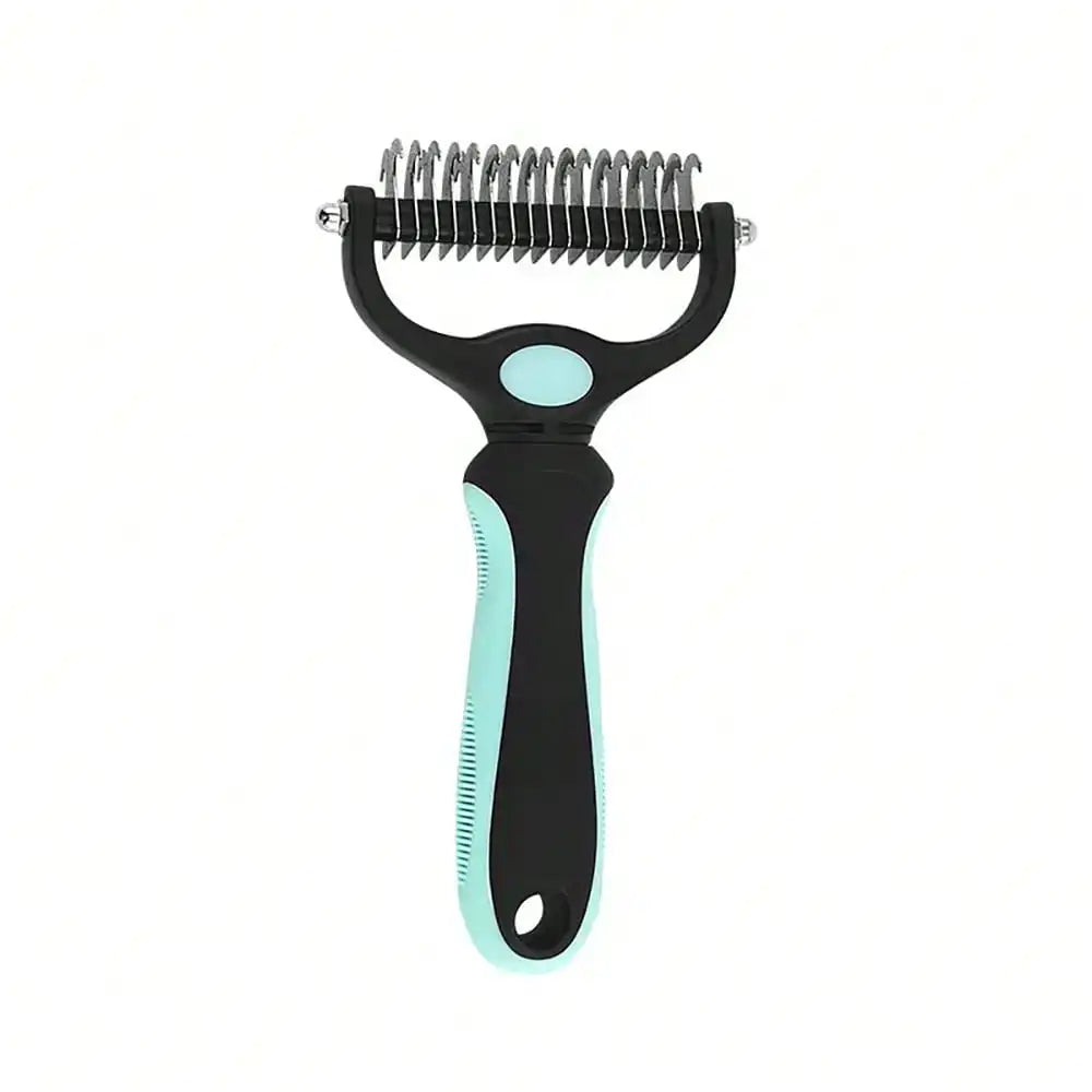 Double-Sided Pet Dematting Comb & Thinning Brush for Cats & Dogs