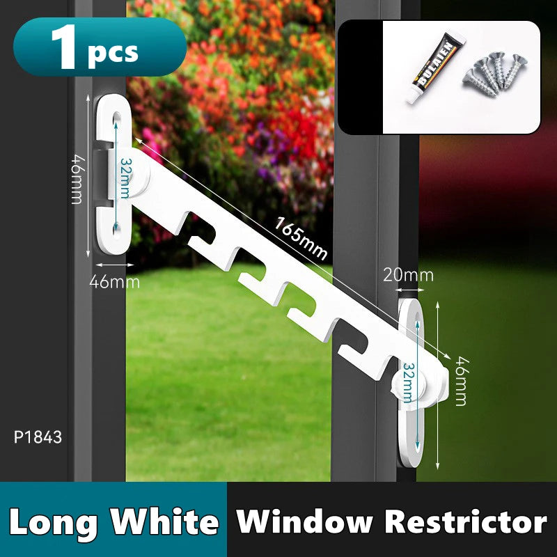 Window Restrictor Latch – Child Safety Lock with Adjustable Limiter