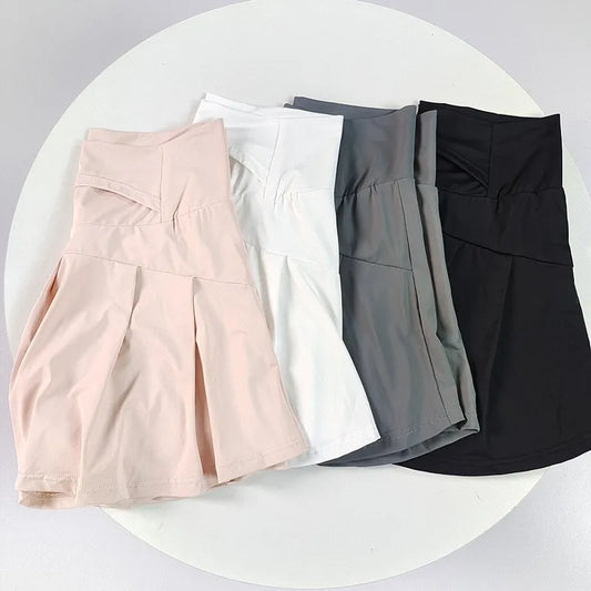 Ice Silk Skort for Women – High Waist Quick-Dry Athletic Skirt