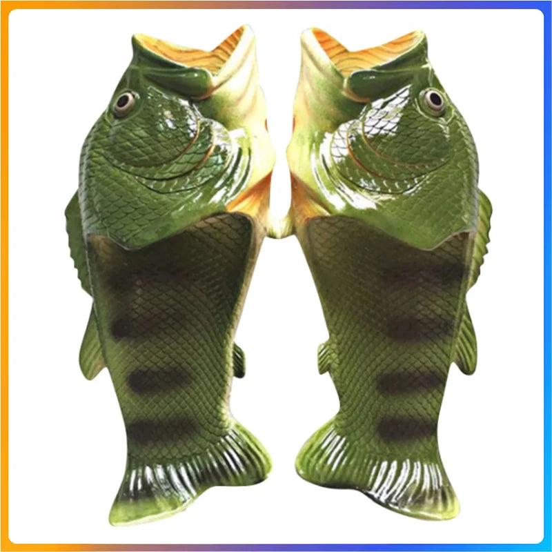 Fish Slippers Funny Novelty Sandals for Women Men & Family - Sizes 32-46