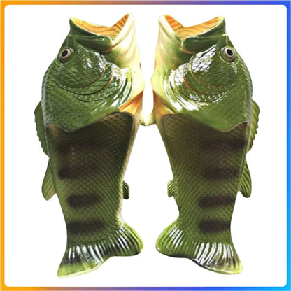 Fish Slippers Funny Novelty Sandals for Women Men & Family - Sizes 32-46