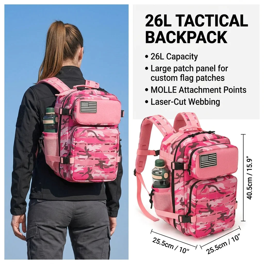 26L Tactical Backpack – MOLLE Hiking & Outdoor Rucksack