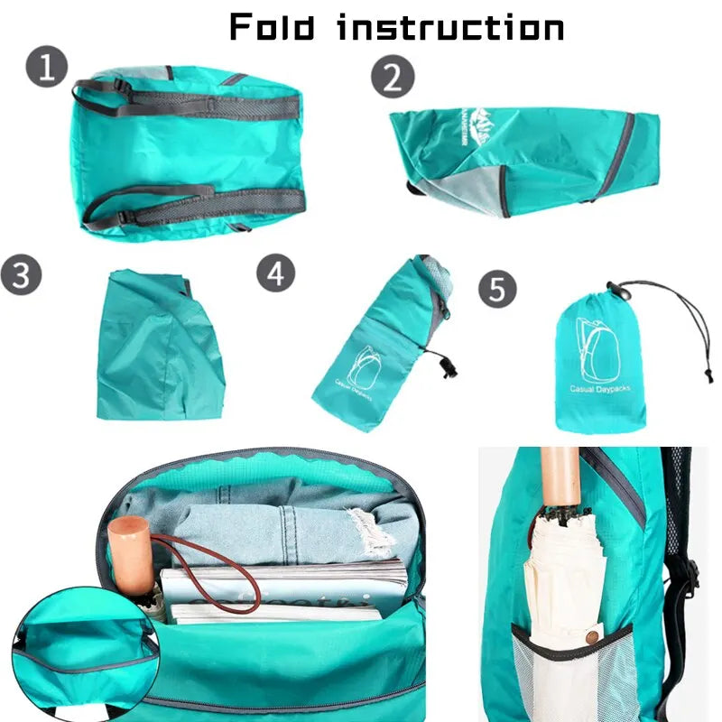 Ultralight Foldable Backpack – Waterproof Travel Daypack for Men & Women