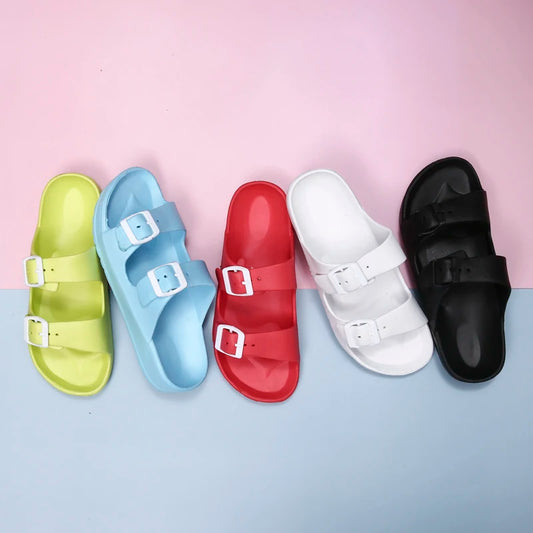 EVA Dual Strap Adjustable Sandals - Lightweight Indoor Outdoor Slides Unisex