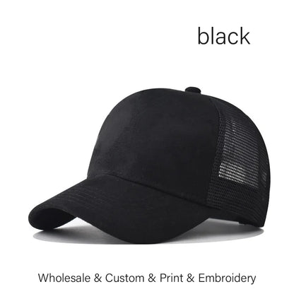 Custom Logo Suede Mesh Trucker Baseball Cap – Embroidery & Print