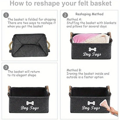 Pet Toy Storage Basket – Chest Organizer for Dog & Cat Toys