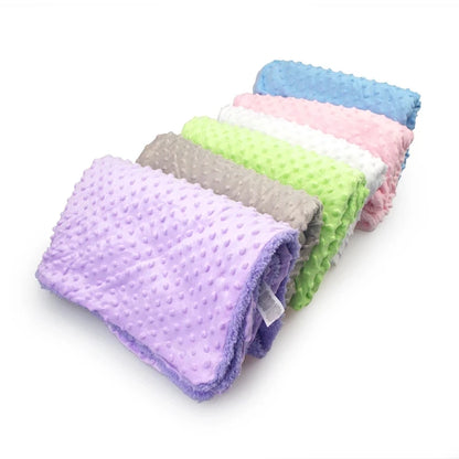 Baby Blanket Soft Minky Dot Fleece – Newborn Swaddle Wrap