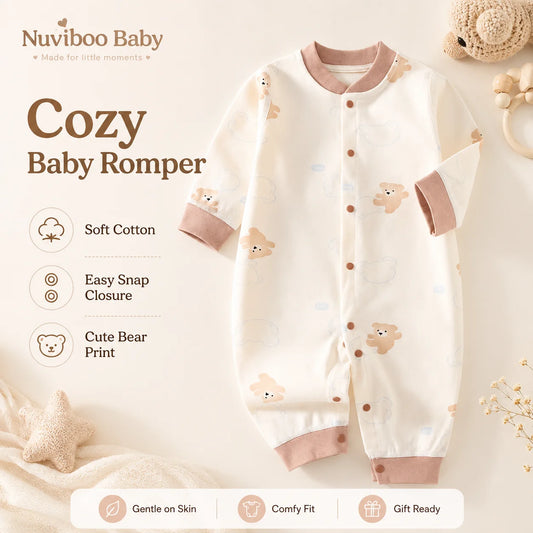 Baby Romper Long Sleeve 100% Cotton Newborn Onesie Loungewear