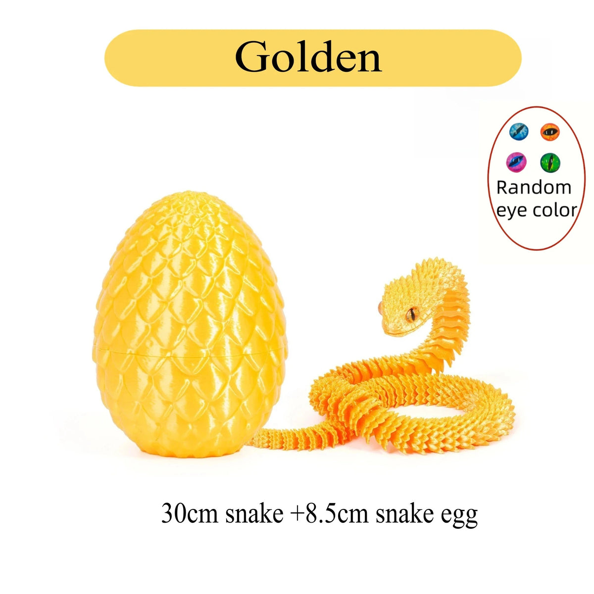 3D Printed Articulated Snake with Egg – Flexible Fidget Toy