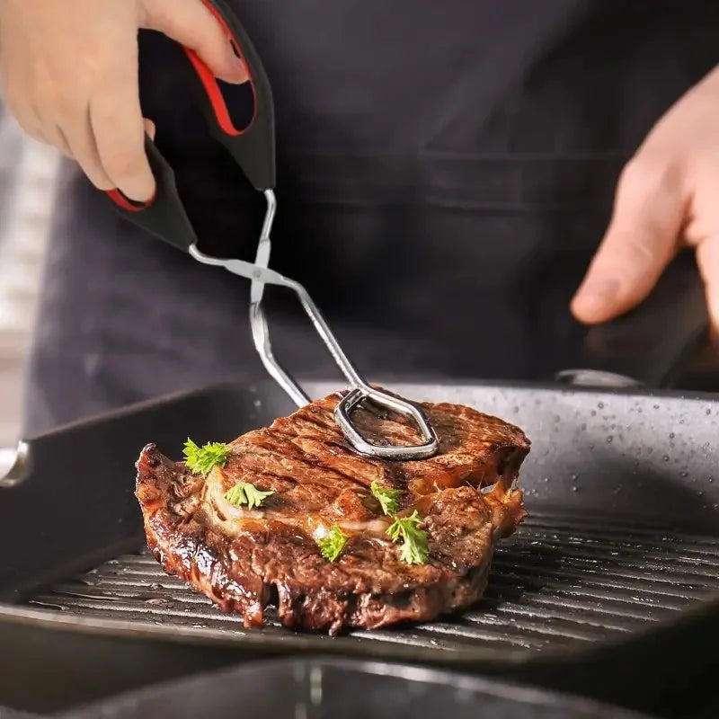 BBQ Scissor Tongs – Non-Slip Grilling & Baking Clip