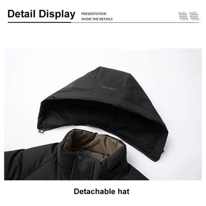 Graphene Insulated Men's Winter Jacket – Hooded Windproof Overcoat