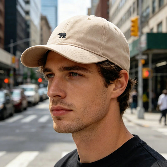 Soft Baseball Cap with Bear Embroidery Unisex Dad Hat