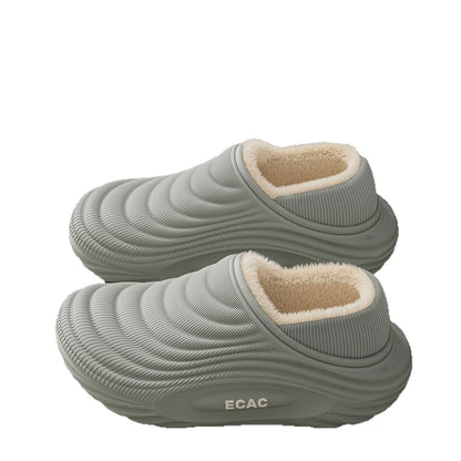 Waterproof Closed-Toe Slippers – Fleece-Lined, Non-Slip
