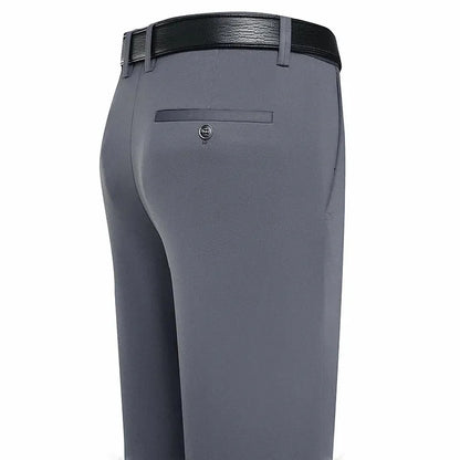 Men's Business Casual Trousers – Slim Fit, Elastic Waist, Lightweight Summer Pants