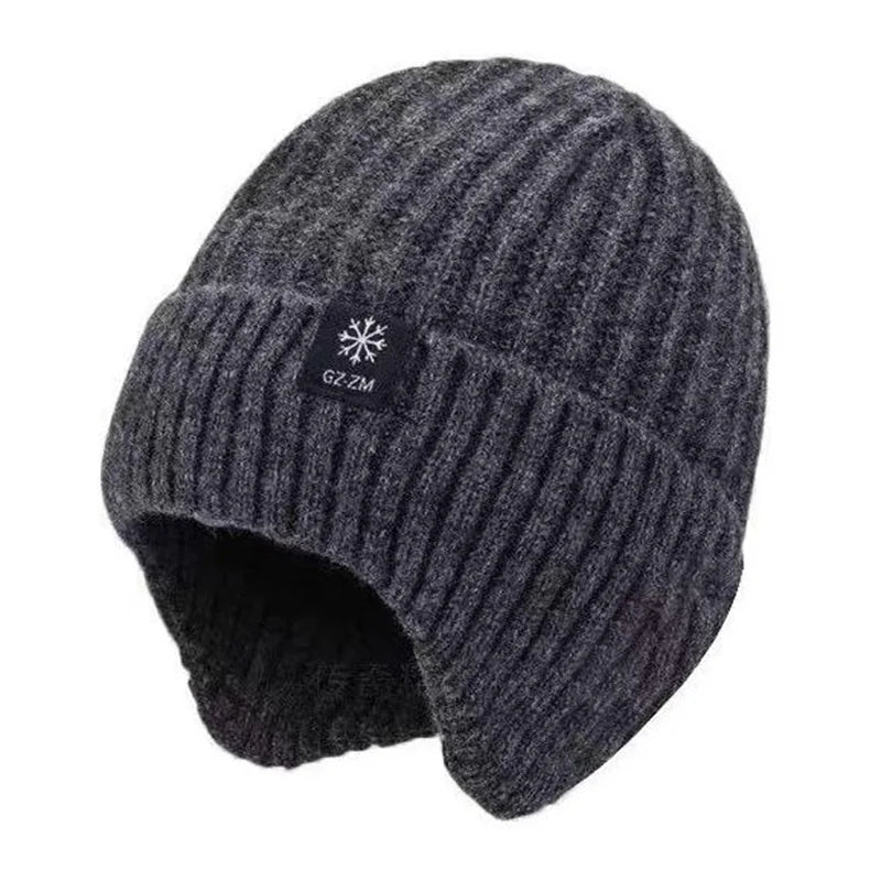 Men's Winter Knit Beanie with Ear Flaps – Fleece Lined Thermal Hat