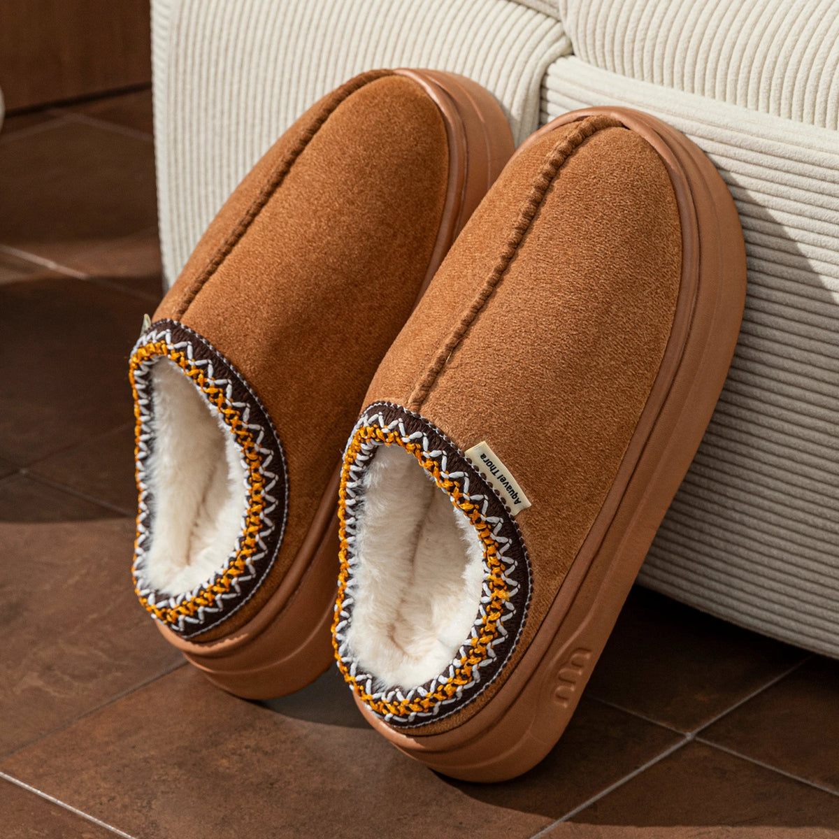 Plush Fur Slippers – Warm Anti-Slip Indoor Outdoor Shoes
