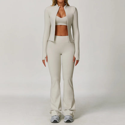 Women's Yoga Set 2-3 Piece Workout Tracksuit with Sports Bra