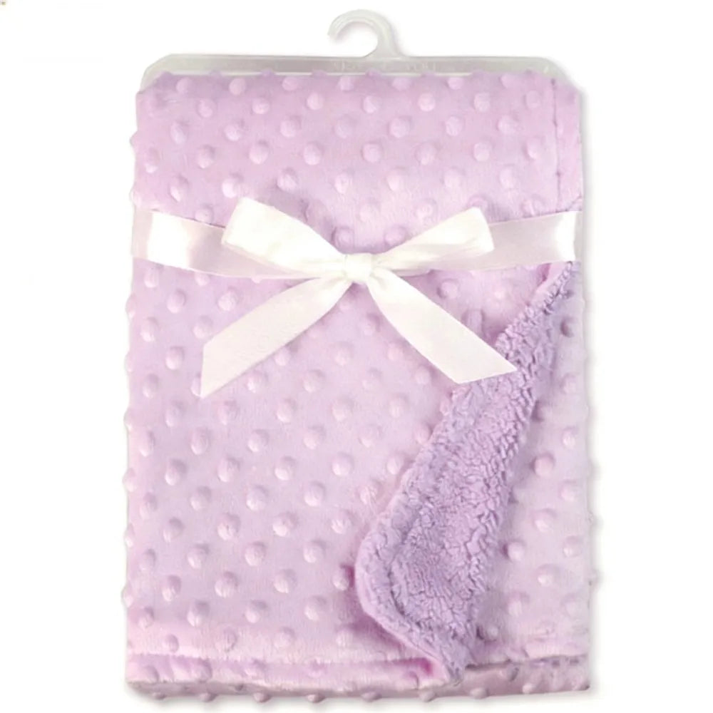 Baby Blanket Soft Minky Dot Fleece – Newborn Swaddle Wrap